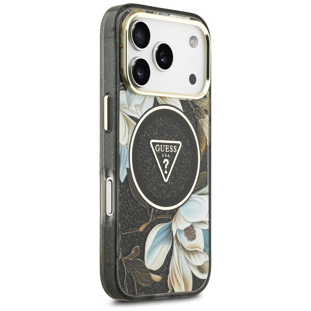 Guess iPhone 17 Pro/iPhone 18 Pro Cover Glitter Flowers Sort