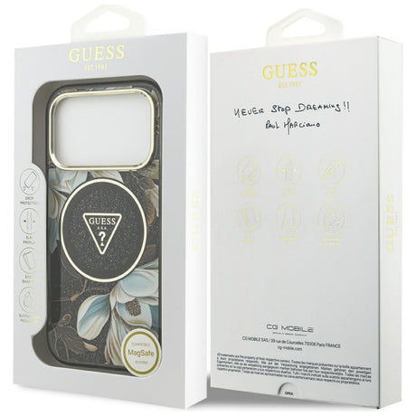 Guess iPhone 17 Pro/iPhone 18 Pro Cover Glitter Flowers Sort
