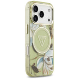 Guess iPhone 17 Pro/iPhone 18 Pro Cover Glitter Flowers Grøn