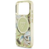Guess iPhone 17 Pro/iPhone 18 Pro Cover Glitter Flowers Grøn