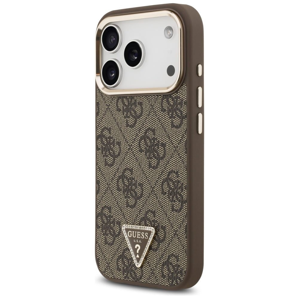 Guess iPhone 17 Pro/iPhone 18 Pro Cover 4G Triangle MagSafe Brun