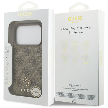 Guess iPhone 17 Pro/iPhone 18 Pro Cover 4G Small Classic Logo Brun