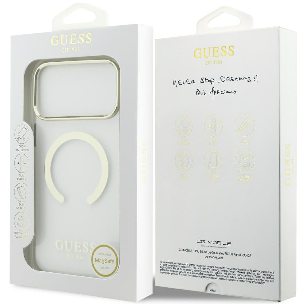 Guess iPhone 17 Pro Max/iPhone 18 Pro Max Cover Metal Outline Guld