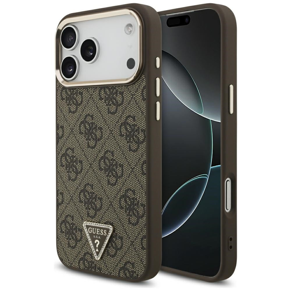 Guess iPhone 17 Pro Max/iPhone 18 Pro Max Cover 4G Triangle MagSafe Brun