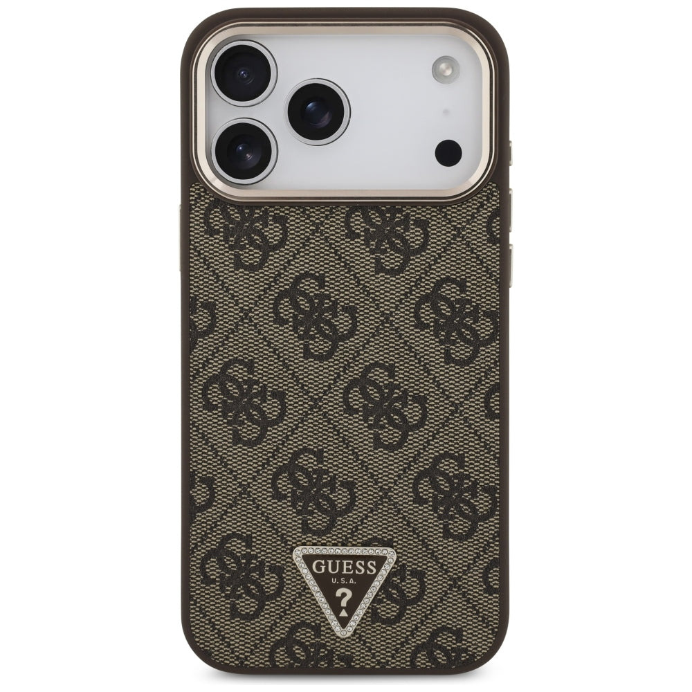 Guess iPhone 17 Pro Max/iPhone 18 Pro Max Cover 4G Triangle MagSafe Brun