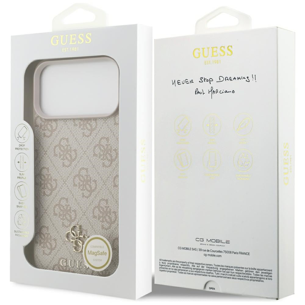 Guess iPhone 17 Pro Max/iPhone 18 Pro Max Cover 4G Classic Logo Small Lyserød