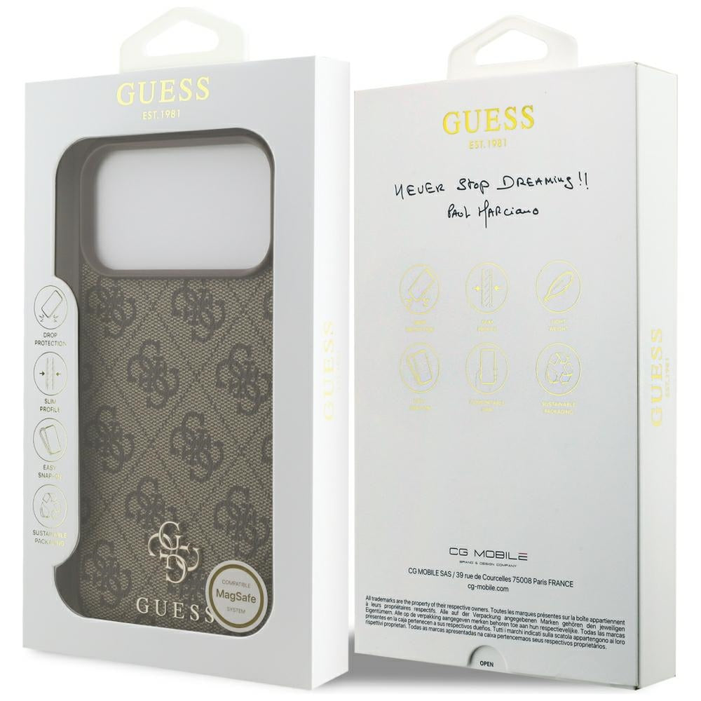 Guess iPhone 17 Pro Max/iPhone 18 Pro Max Cover 4G Small Classic Logo Brun