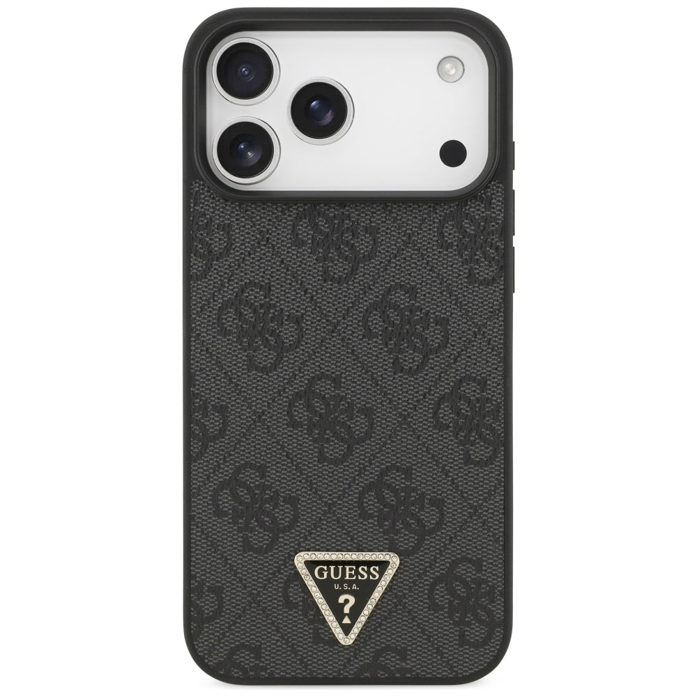 Guess iPhone 17 Pro Max/iPhone 18 Pro Max Cover 4G Triangle Strass Sort