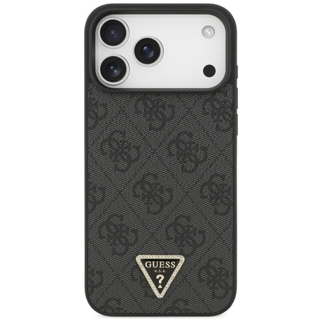 Guess iPhone 17 Pro Max/iPhone 18 Pro Max Cover 4G Triangle Strass Sort