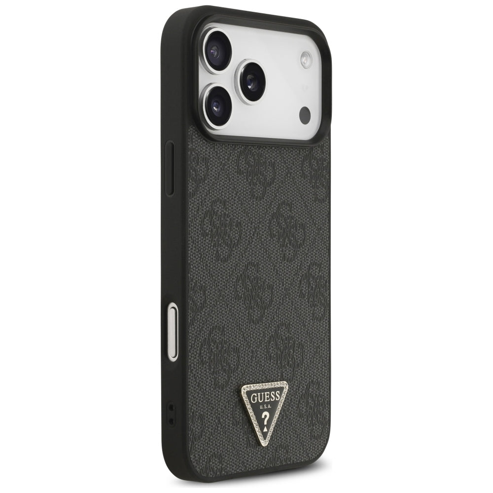 Guess iPhone 17 Pro Max/iPhone 18 Pro Max Cover 4G Triangle Strass Sort