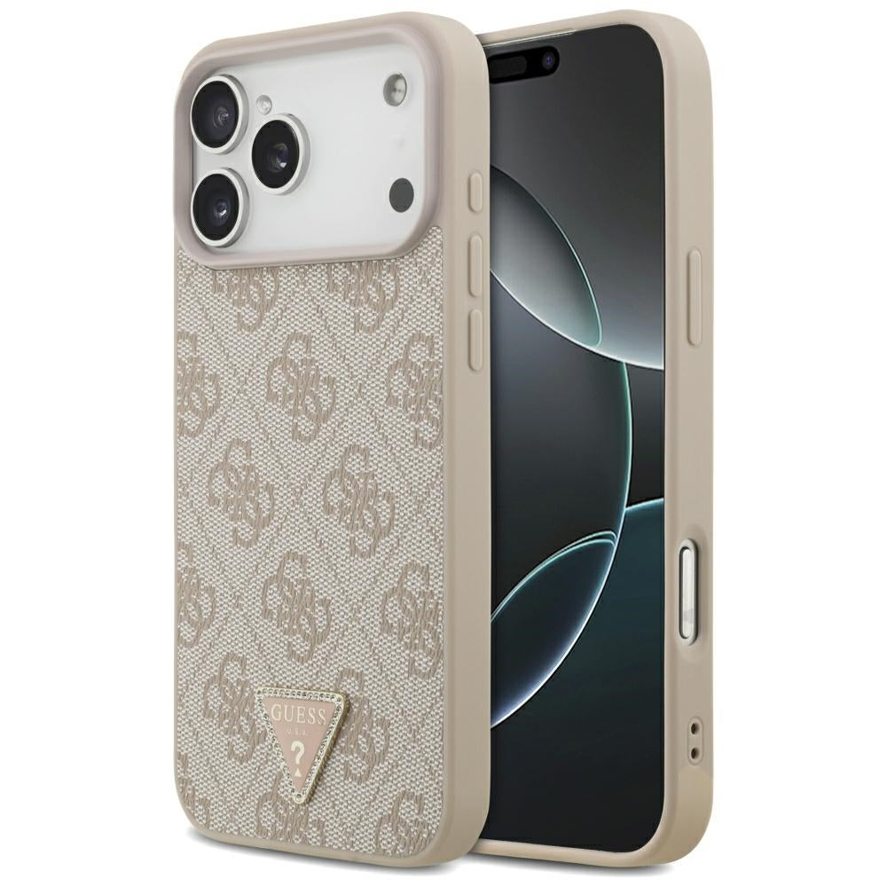 Guess iPhone 17 Pro Max/iPhone 18 Pro Max Cover 4G Triangle Strass Lyserød
