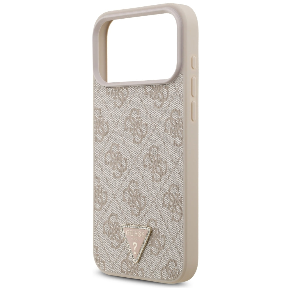 Guess iPhone 17 Pro Max/iPhone 18 Pro Max Cover 4G Triangle Strass Lyserød