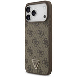 Guess iPhone 17 Pro Max/iPhone 18 Pro Max Cover 4G Triangle Strass Brun