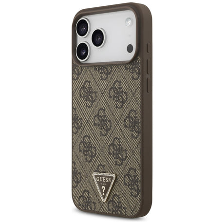 Guess iPhone 17 Pro Max/iPhone 18 Pro Max Cover 4G Triangle Strass Brun