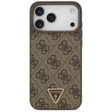 Guess iPhone 17 Pro Max/iPhone 18 Pro Max Cover 4G Triangle Strass Brun