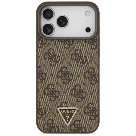 Guess iPhone 17 Pro Max/iPhone 18 Pro Max Cover 4G Triangle Strass Brun