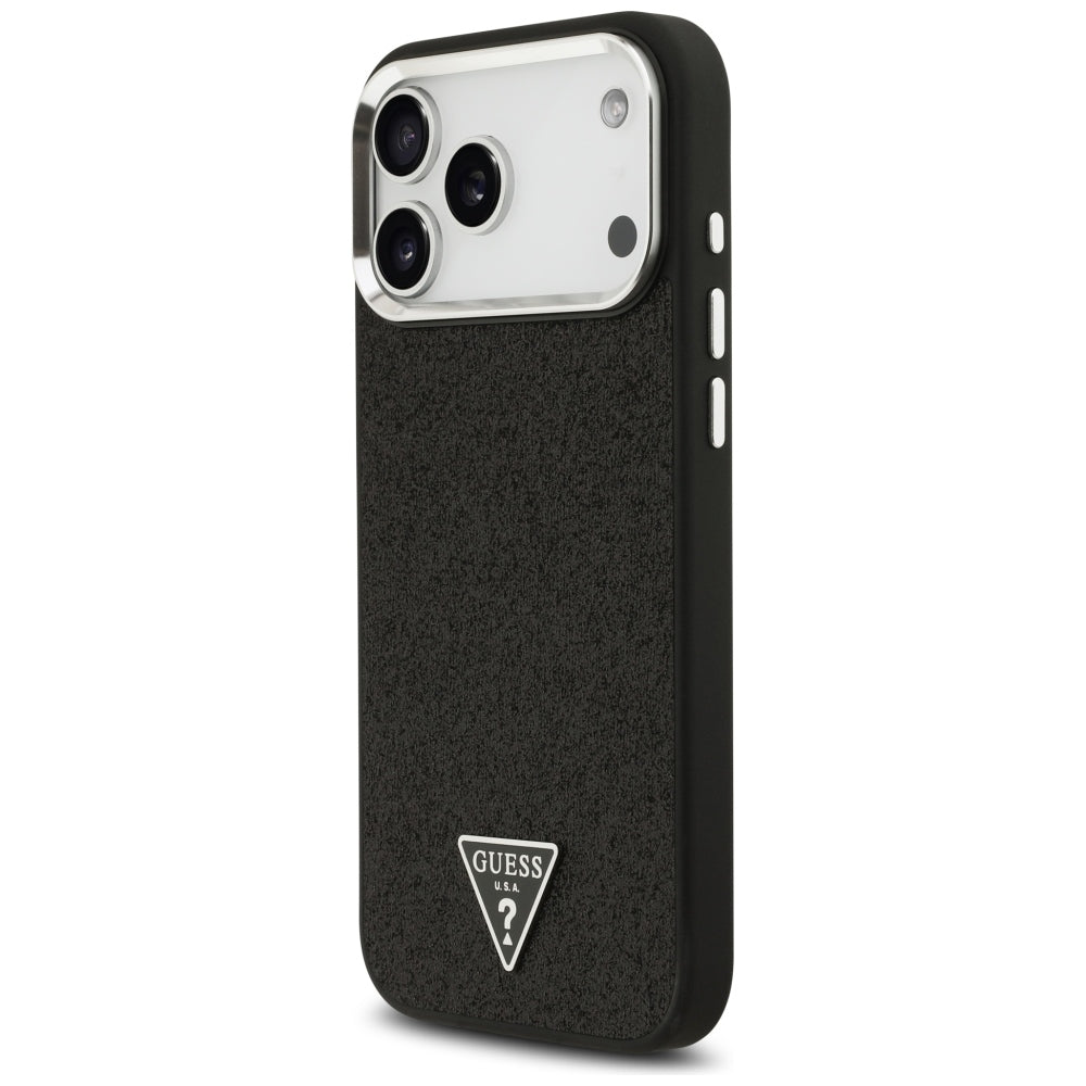 Guess iPhone 17 Pro Max/iPhone 18 Pro Max Cover Glitter Triangle Logo Sort