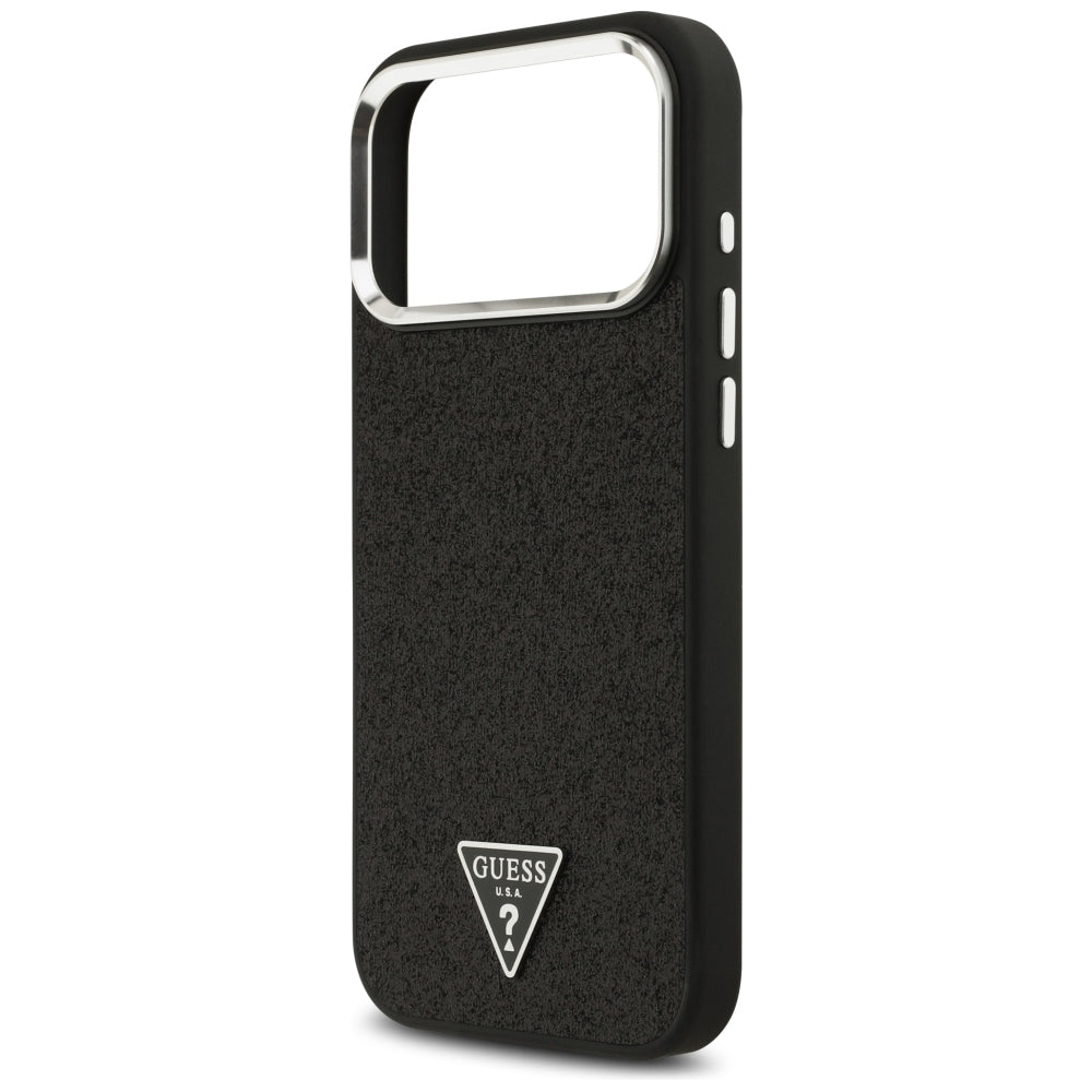 Guess iPhone 17 Pro Max/iPhone 18 Pro Max Cover Glitter Triangle Logo Sort