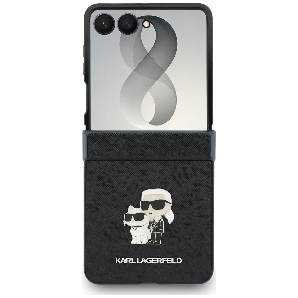 Karl Lagerfeld Samsung Galaxy Z Flip 8 Cover Saffiano Karl & Choupette Sort