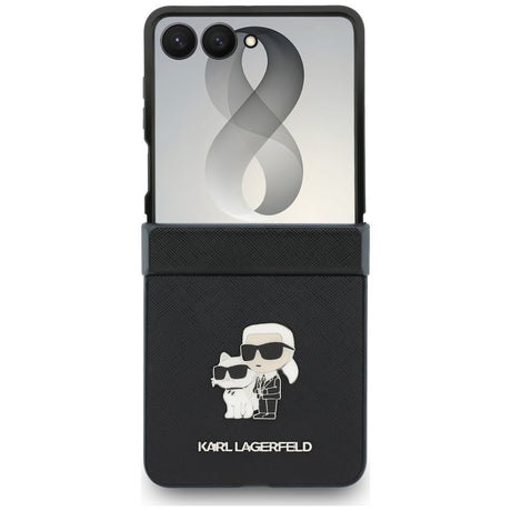 Karl Lagerfeld Samsung Galaxy Z Flip 8 Cover Saffiano Karl & Choupette Sort