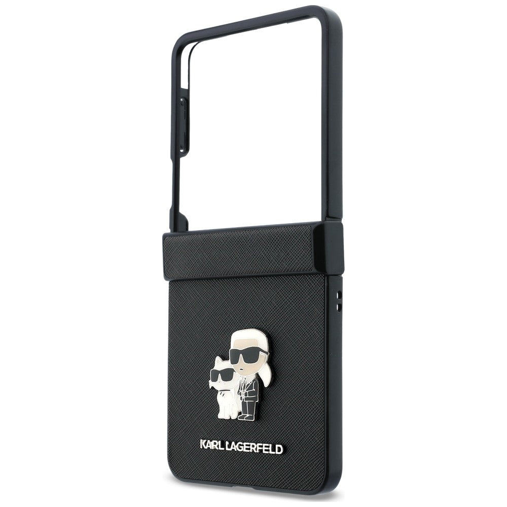 Karl Lagerfeld Samsung Galaxy Z Flip 8 Cover Saffiano Karl & Choupette Sort