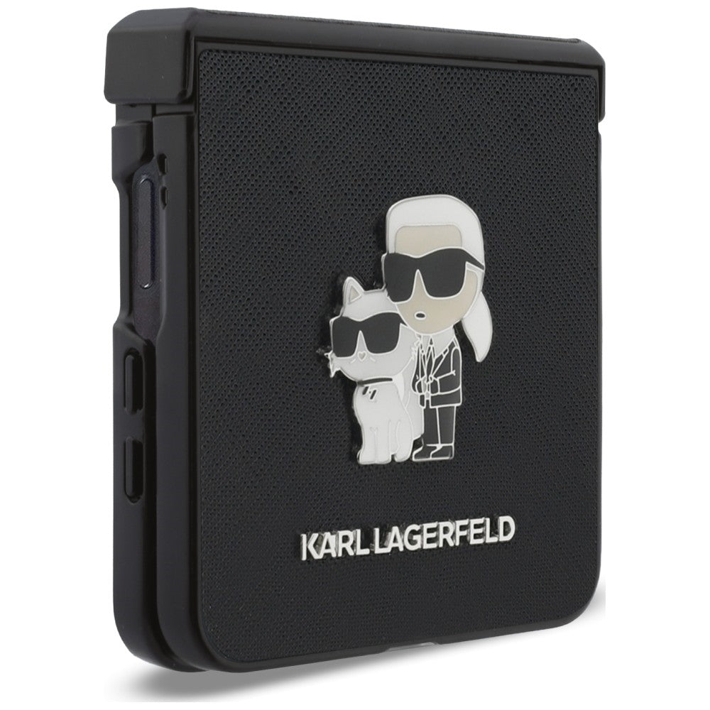 Karl Lagerfeld Samsung Galaxy Z Flip 8 Cover Saffiano Karl & Choupette Sort