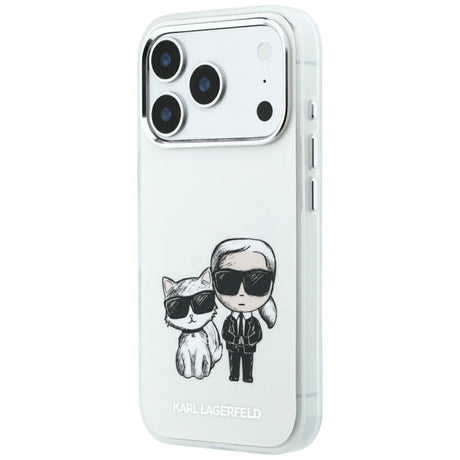 Karl Lagerfeld iPhone 17 Pro/iPhone 18 Pro Cover Smooth Karl & Choupette Sketch Beige