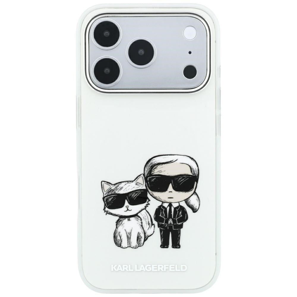 Karl Lagerfeld iPhone 17 Pro/iPhone 18 Pro Cover Smooth Karl & Choupette Sketch Beige