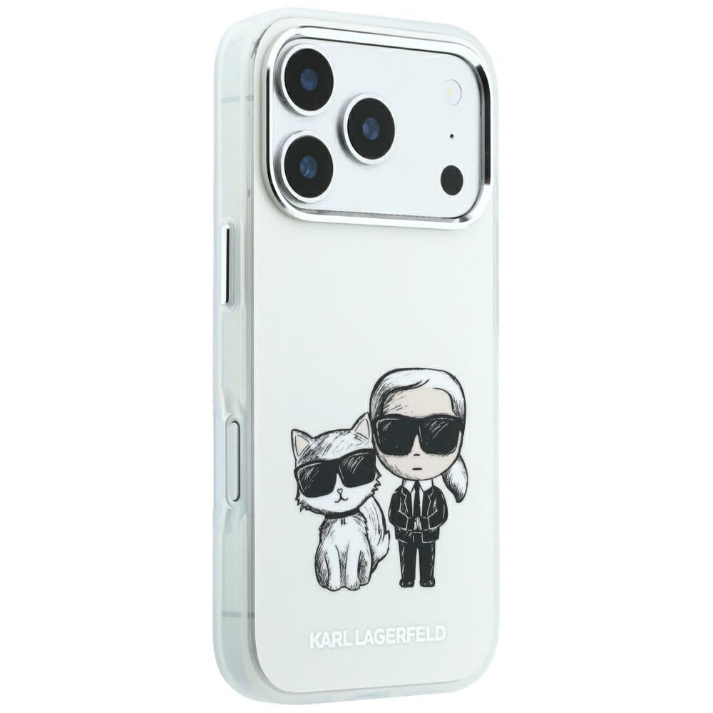 Karl Lagerfeld iPhone 17 Pro/iPhone 18 Pro Cover Smooth Karl & Choupette Sketch Beige