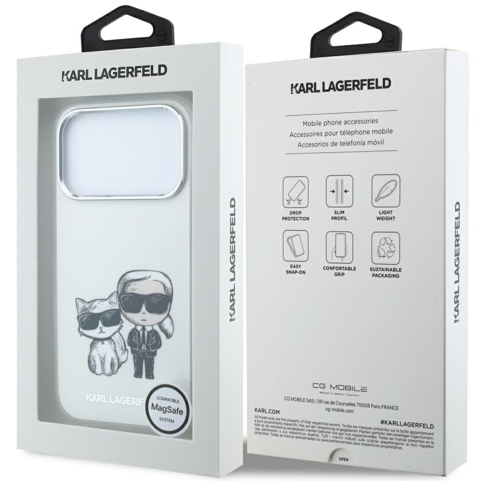 Karl Lagerfeld iPhone 17 Pro Max/iPhone 18 Pro Max Cover Smooth Karl & Choupette Sketch Beige