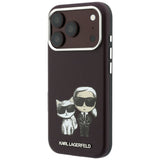 Karl Lagerfeld iPhone 17 Pro/iPhone 18 Pro Cover Smooth Karl & Choupette Sketch Bourgogne