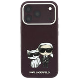 Karl Lagerfeld iPhone 17 Pro/iPhone 18 Pro Cover Smooth Karl & Choupette Sketch Bourgogne
