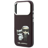 Karl Lagerfeld iPhone 17 Pro/iPhone 18 Pro Cover Smooth Karl & Choupette Sketch Bourgogne