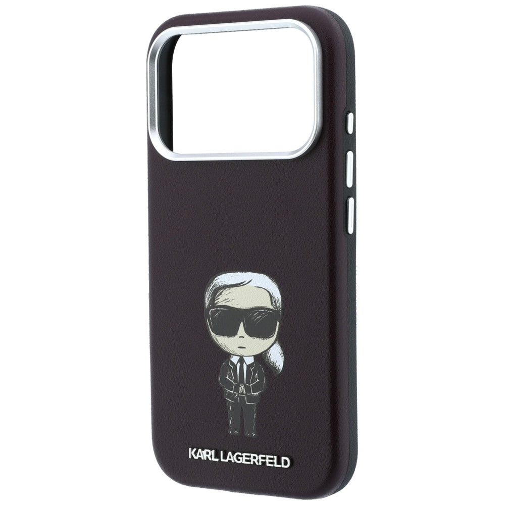 Karl Lagerfeld iPhone 17 Pro/iPhone 18 Pro Cover Smooth Ikonik Sketch Burgundy