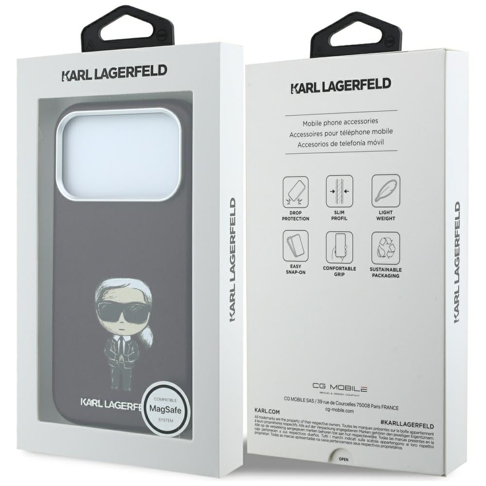 Karl Lagerfeld iPhone 17 Pro/iPhone 18 Pro Cover Smooth Ikonik Sketch Burgundy
