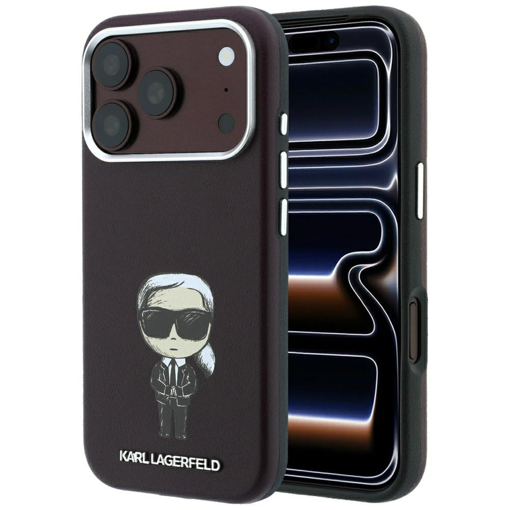 Karl Lagerfeld iPhone 17 Pro Max/iPhone 18 Pro Max Cover Smooth Ikonik Sketch Burgundy