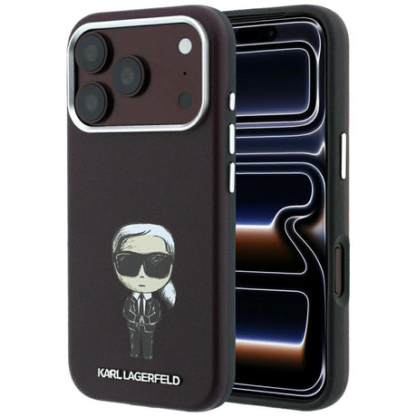 Karl Lagerfeld iPhone 17 Pro Max/iPhone 18 Pro Max Cover Smooth Ikonik Sketch Burgundy