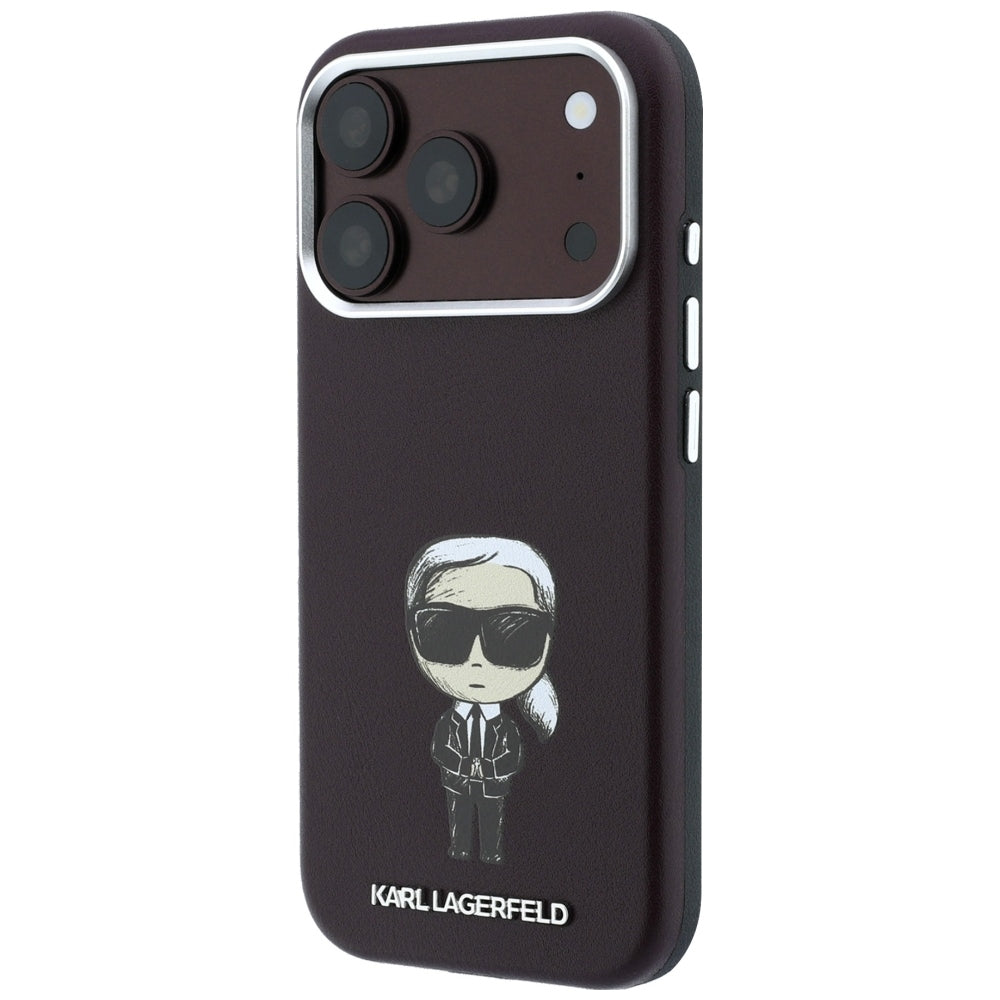 Karl Lagerfeld iPhone 17 Pro Max/iPhone 18 Pro Max Cover Smooth Ikonik Sketch Burgundy