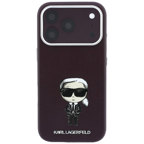 Karl Lagerfeld iPhone 17 Pro Max/iPhone 18 Pro Max Cover Smooth Ikonik Sketch Burgundy