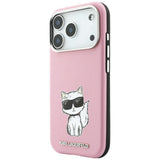 Karl Lagerfeld iPhone 17 Pro/iPhone 18 Pro Cover Smooth Choupette Sketch Lyserød