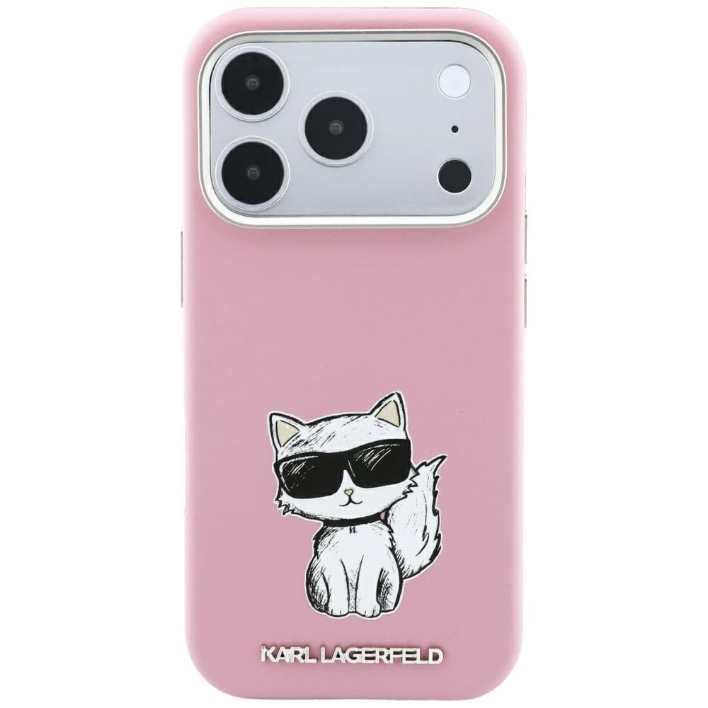 Karl Lagerfeld iPhone 17 Pro/iPhone 18 Pro Cover Smooth Choupette Sketch Lyserød