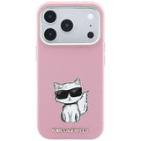 Karl Lagerfeld iPhone 17 Pro/iPhone 18 Pro Cover Smooth Choupette Sketch Lyserød