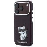 Karl Lagerfeld iPhone 17 Pro/iPhone 18 Pro Cover Smooth Choupette Sketch Burgundy