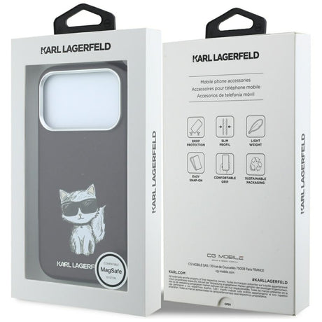 Karl Lagerfeld iPhone 17 Pro/iPhone 18 Pro Cover Smooth Choupette Sketch Burgundy