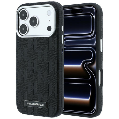 Karl Lagerfeld iPhone 17 Pro/iPhone 18 Pro Cover Grained Mono Resin Logo Sort
