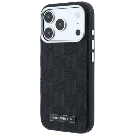 Karl Lagerfeld iPhone 17 Pro/iPhone 18 Pro Cover Grained Mono Resin Logo Sort