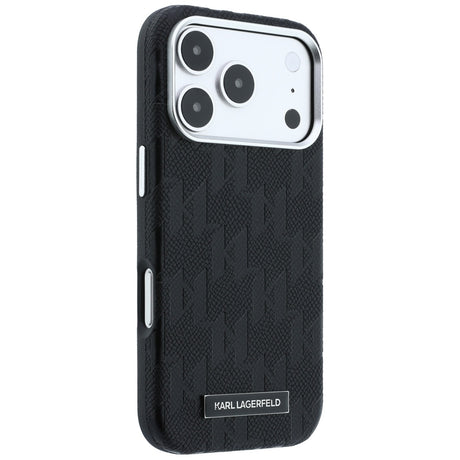 Karl Lagerfeld iPhone 17 Pro/iPhone 18 Pro Cover Grained Mono Resin Logo Sort