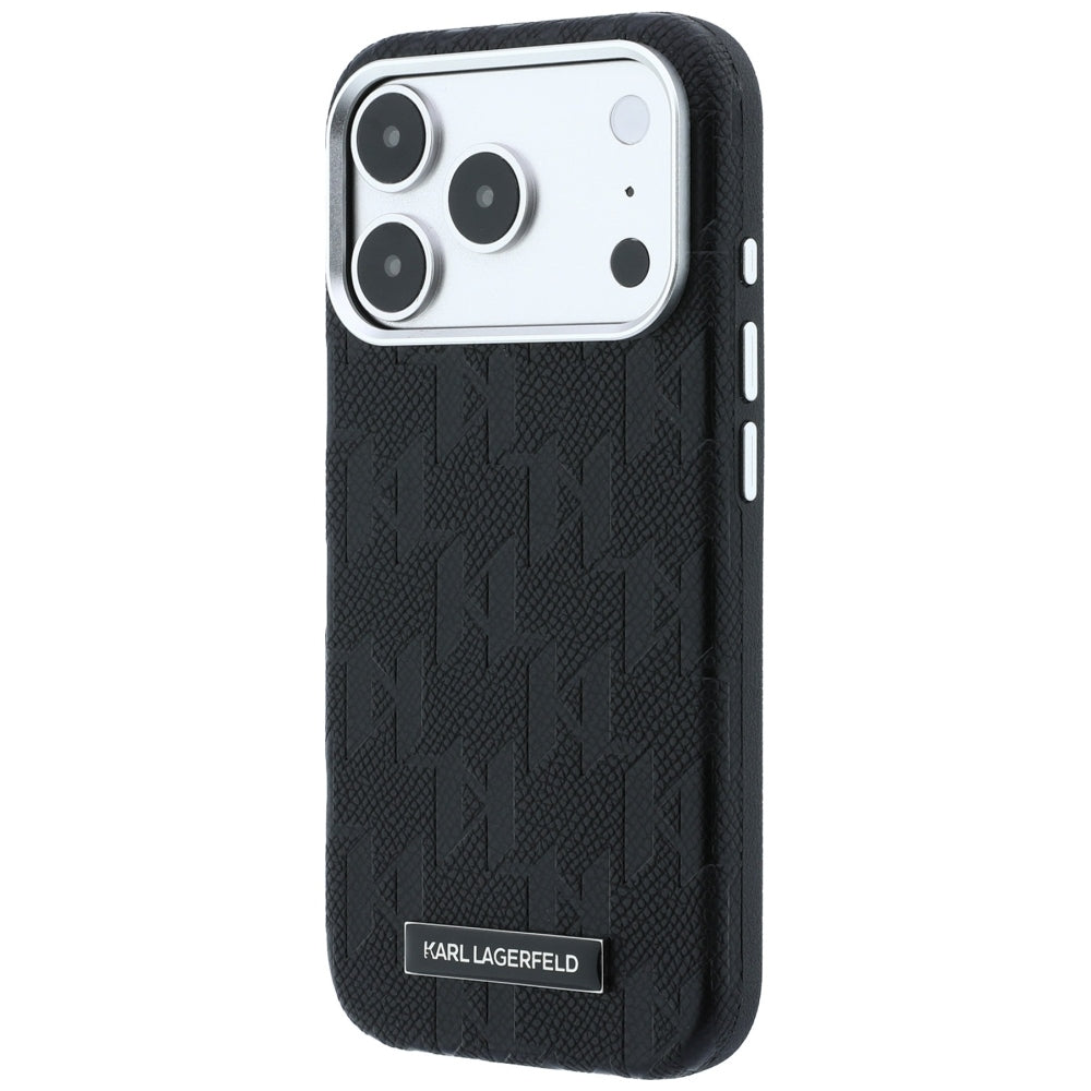 Karl Lagerfeld iPhone 17 Pro Max/iPhone 18 Pro Max Cover Grained Mono Resin Logo Sort