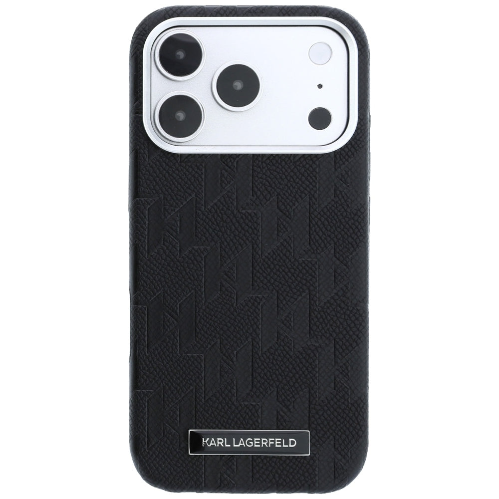 Karl Lagerfeld iPhone 17 Pro Max/iPhone 18 Pro Max Cover Grained Mono Resin Logo Sort