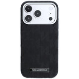 Karl Lagerfeld iPhone 17 Pro Max/iPhone 18 Pro Max Cover Grained Mono Resin Logo Sort